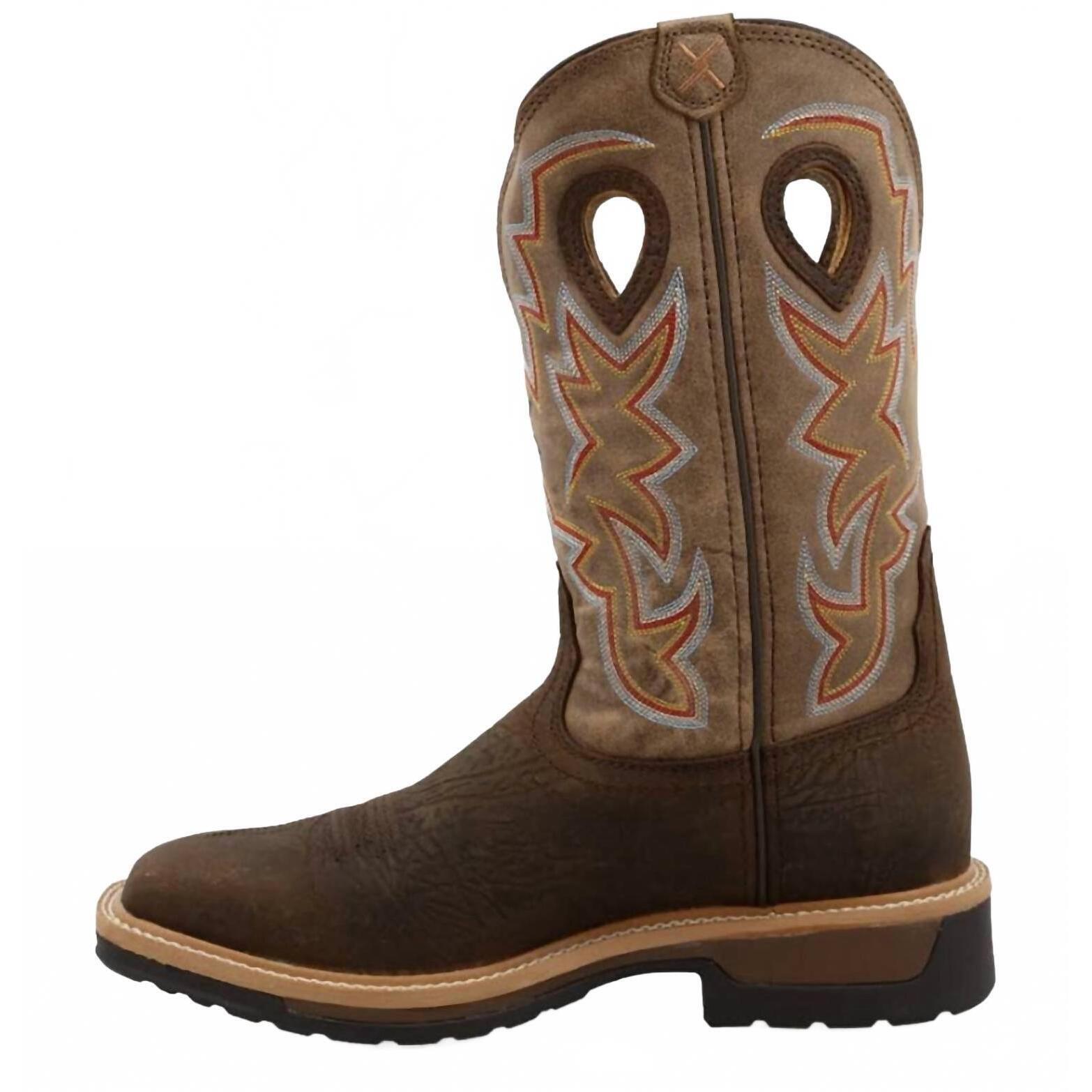 New Twisted X Men's Work-Lite Work Western Boot In Taupe/Bomber